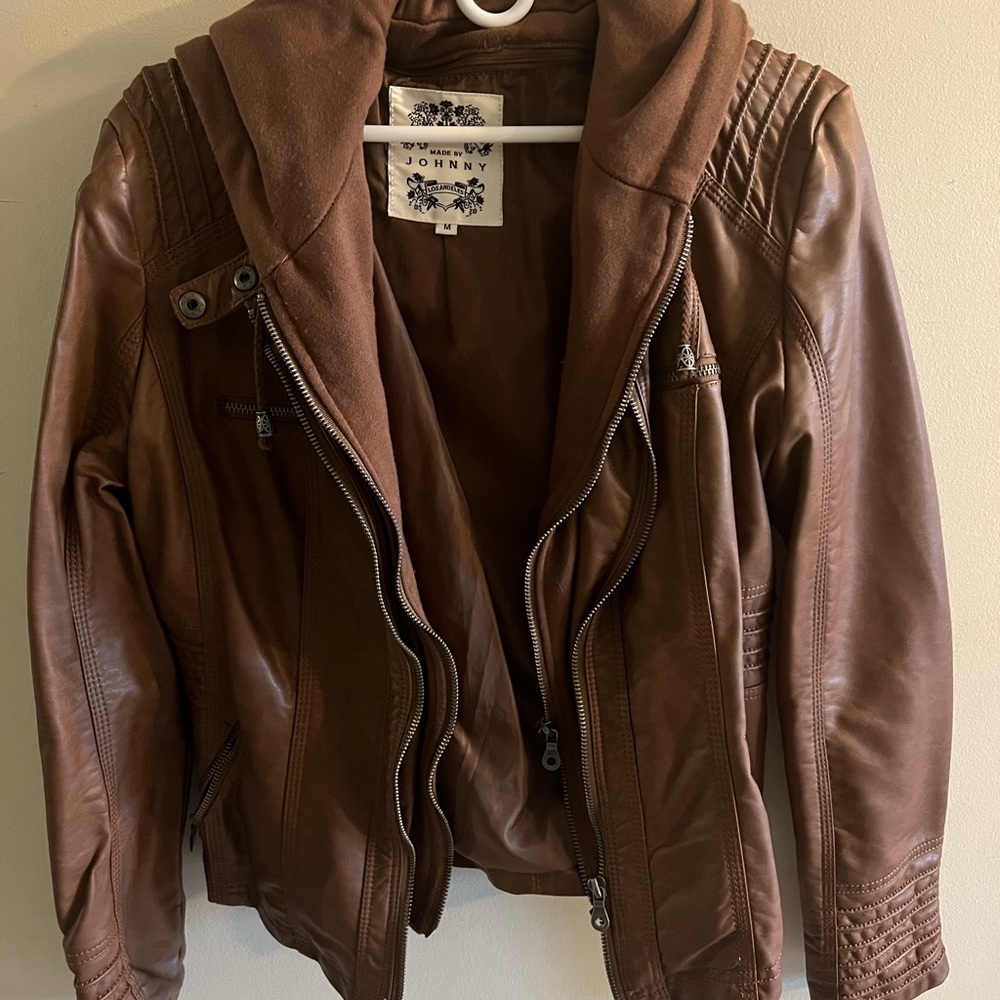 Brown leather jacket
